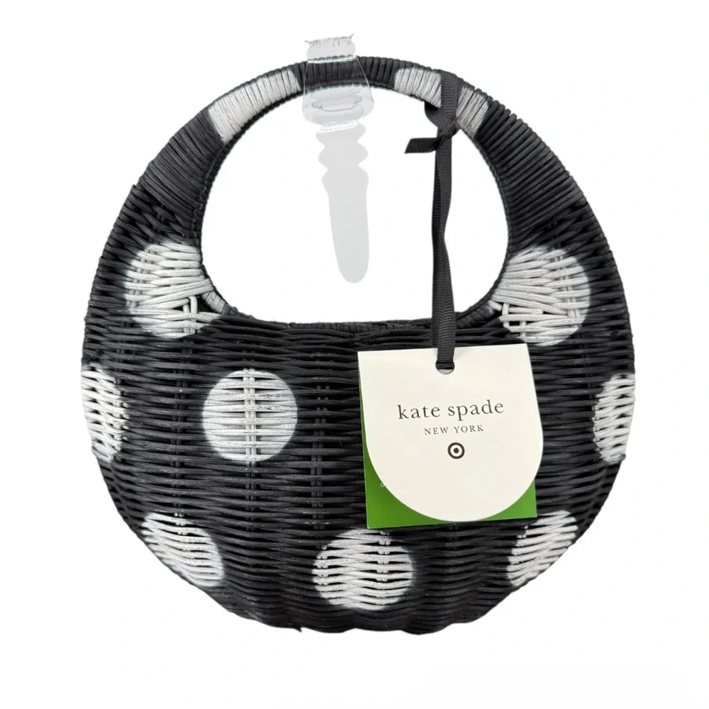 Kate Spade x Target NWT Polka Dot Wicker Crescent Bag